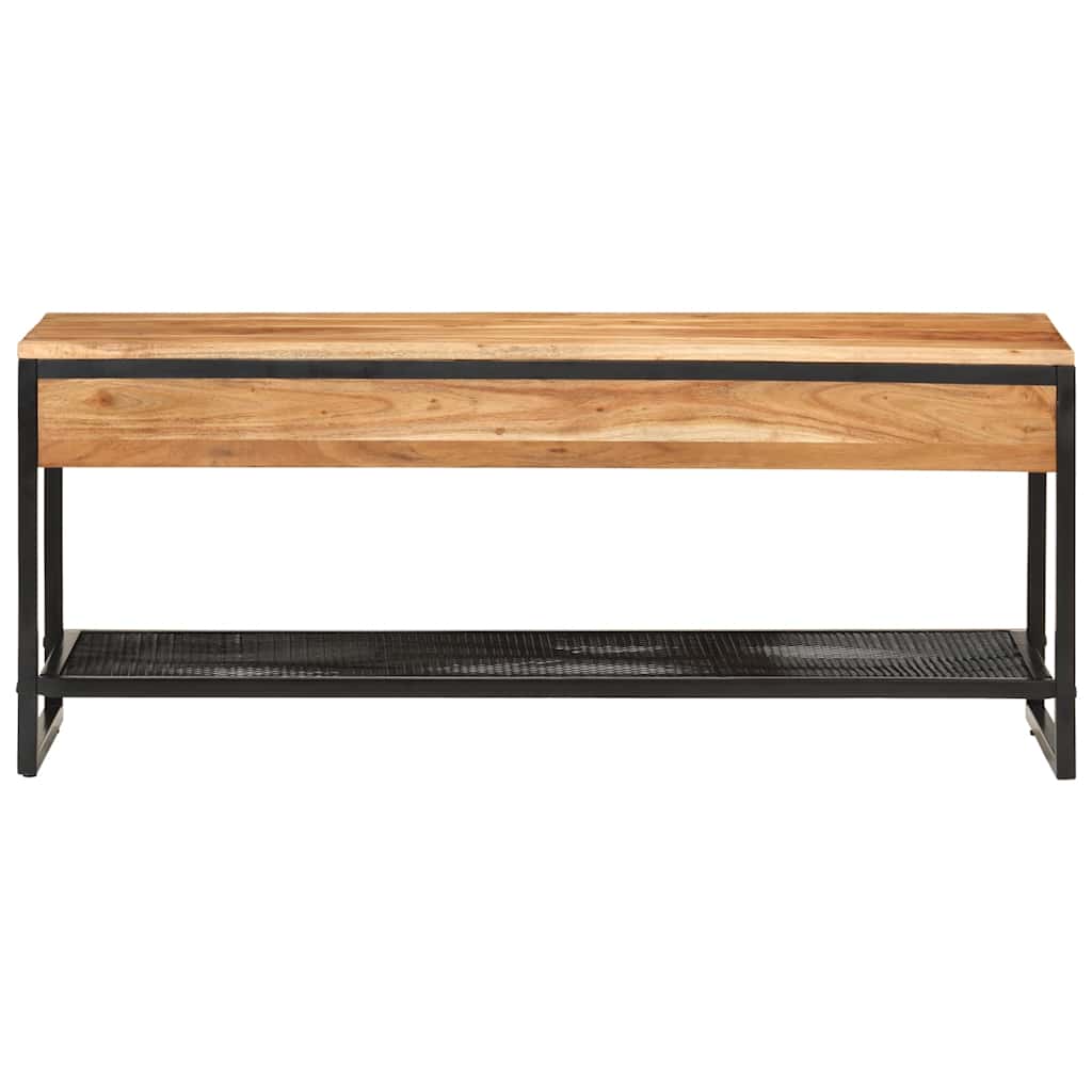 Panca da Giardino 110x35x45 cm Legno Massello di Acacia e Ferro