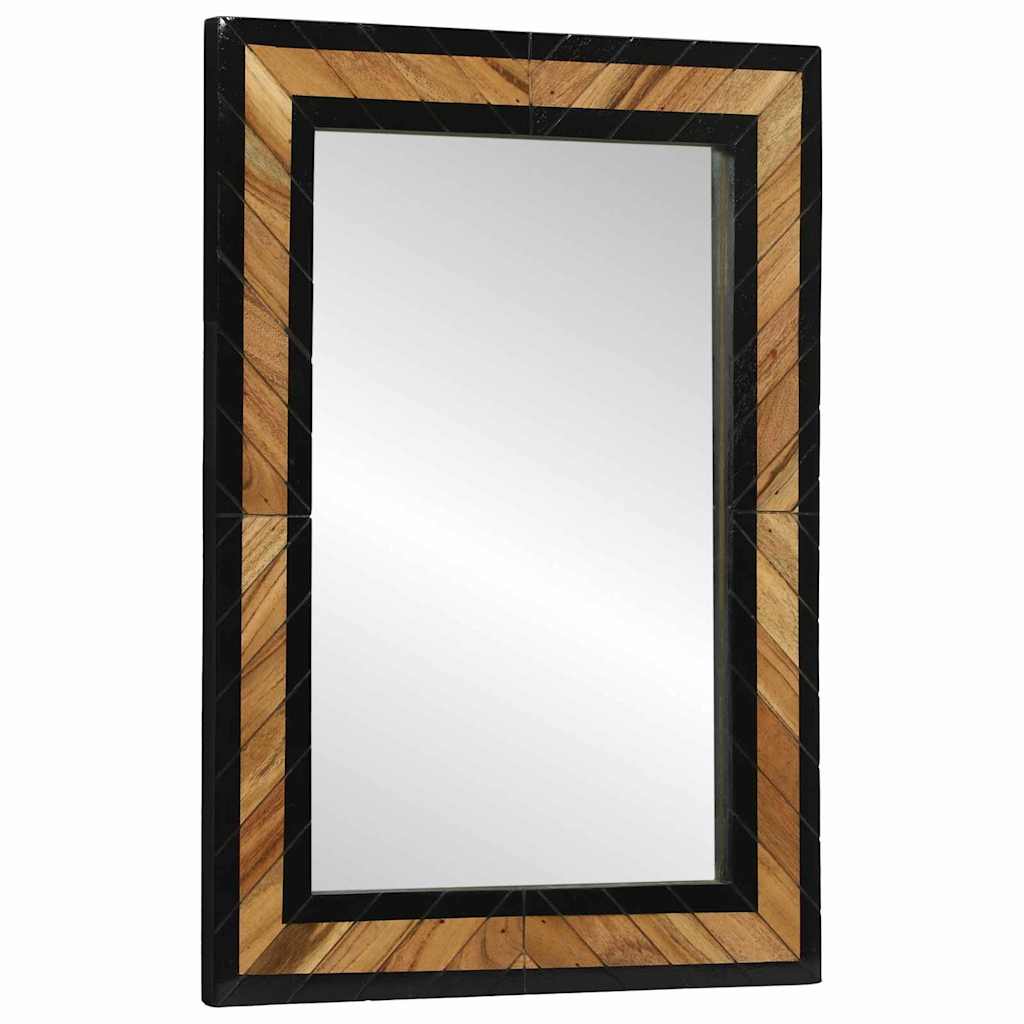 Specchio da parete Rettangolare Nero e Marrone 70 x 2 x 70 cm