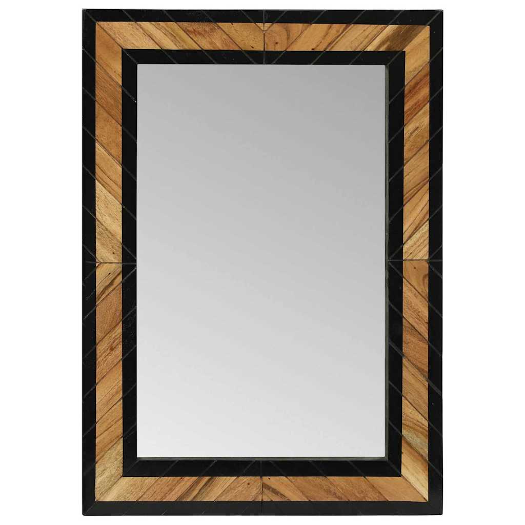 Specchio da parete Rettangolare Nero e Marrone 70 x 2 x 70 cm
