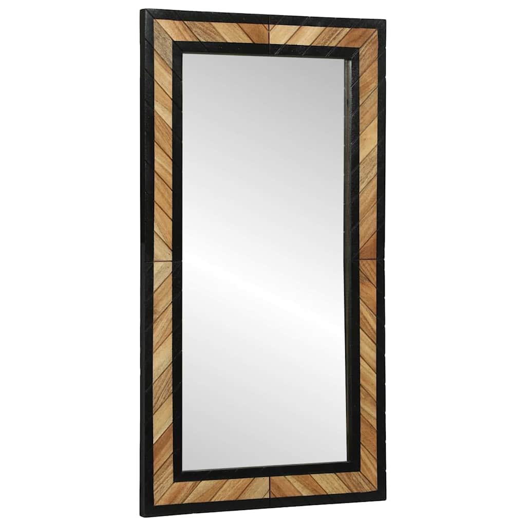 Specchio da parete Rettangolare Nero e Marrone 50 x 2 x 90 cm