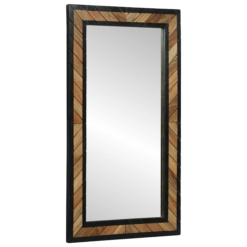 Specchio da parete Rettangolare Nero e Marrone 50 x 2 x 90 cm
