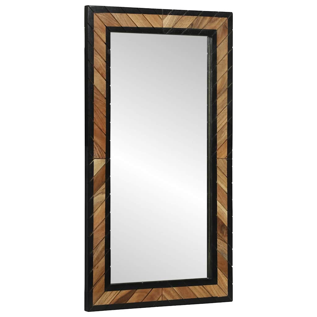 Specchio da parete Rettangolare Nero e Marrone 50 x 2 x 90 cm