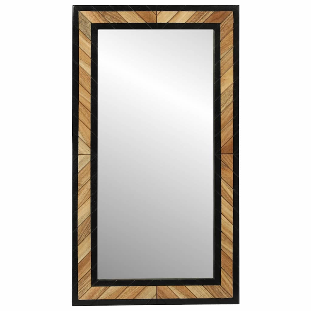 Specchio da parete Rettangolare Nero e Marrone 50 x 2 x 90 cm