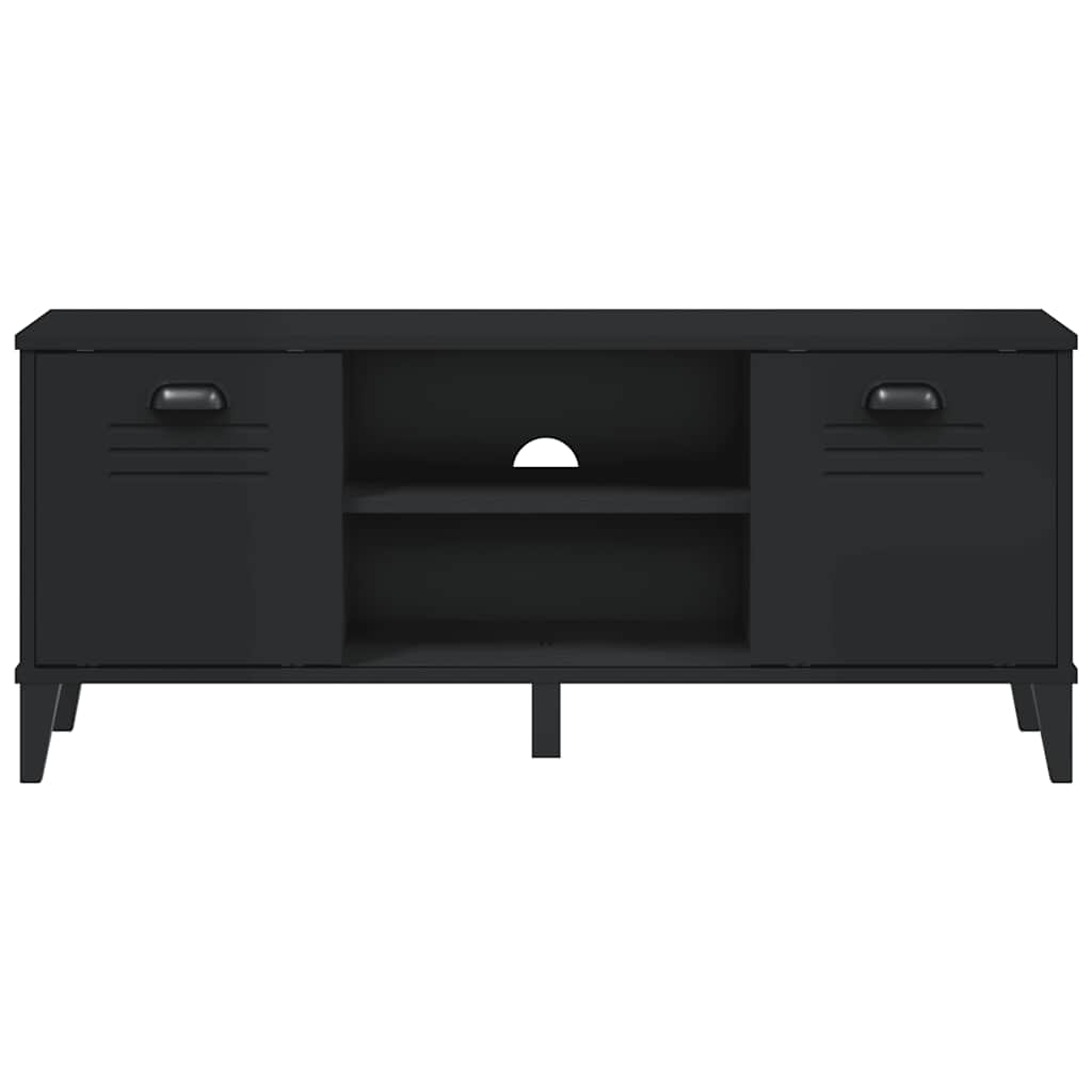 Panca Portascarpe VIKEN Nera 106x35x45 cm Legno Multistrato