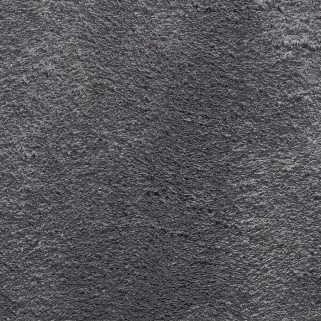 Tappeto Pelo Corto HUARTE Morbido Lavabile Antracite 100x200 cm