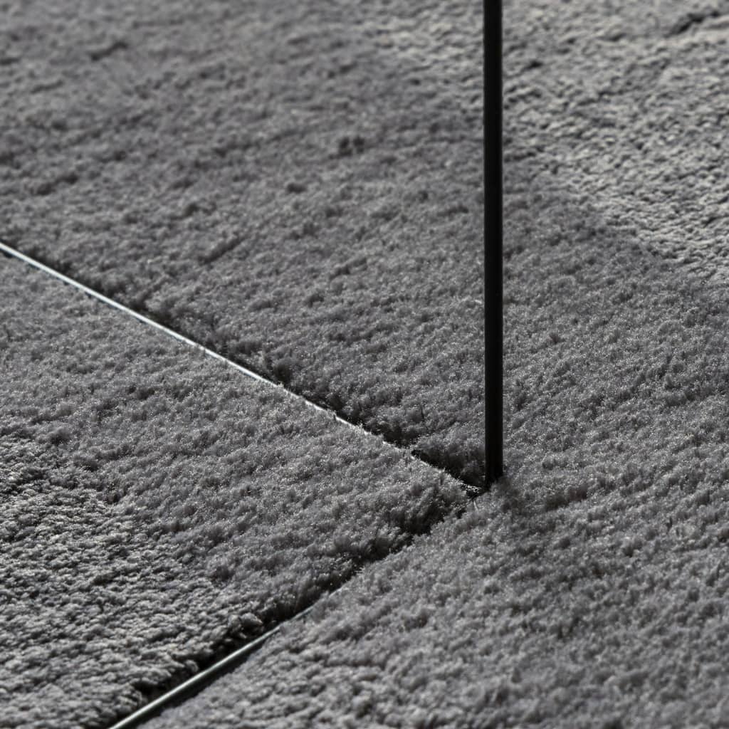 Tappeto Pelo Corto HUARTE Morbido Lavabile Antracite 160x230 cm