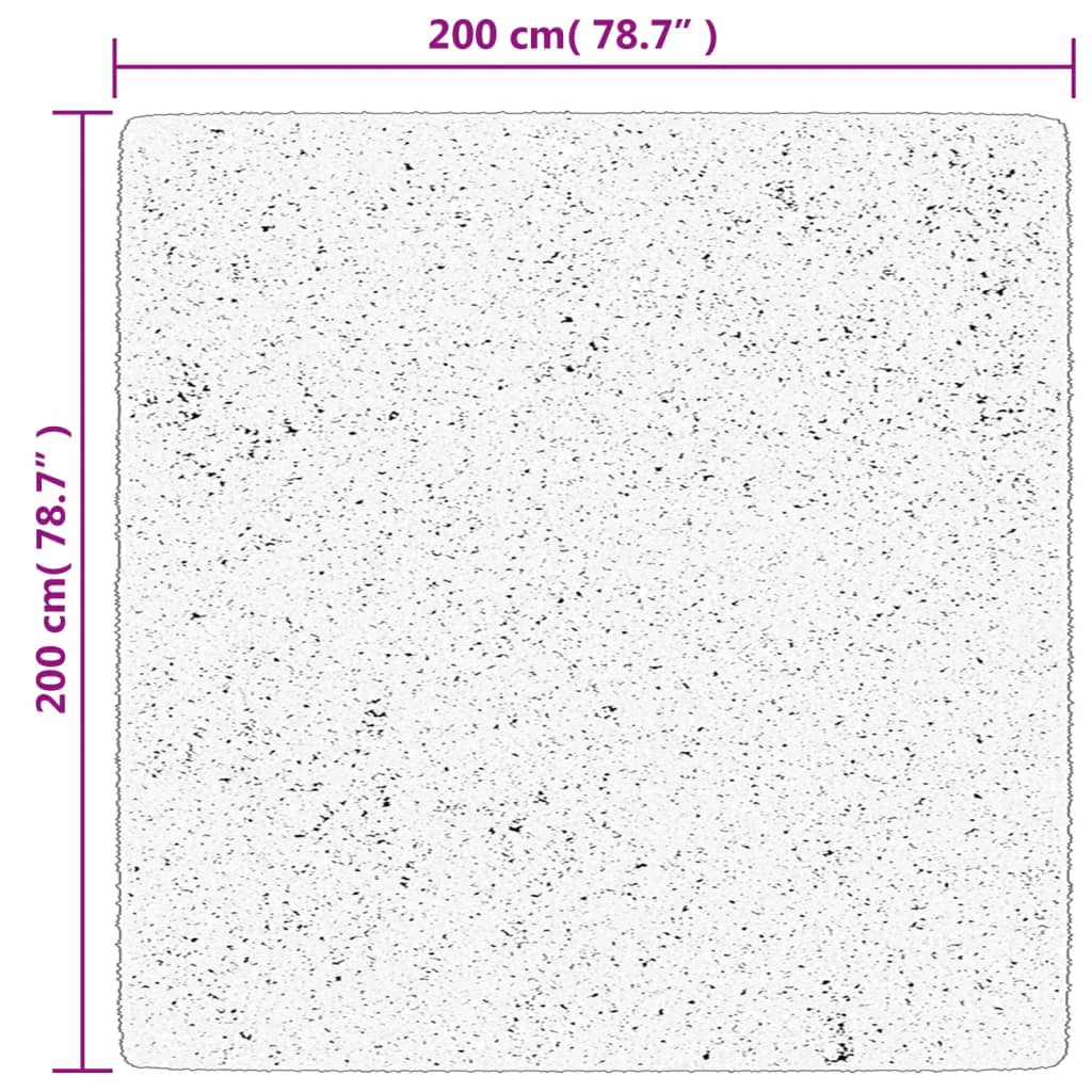 Tappeto Pelo Corto HUARTE Morbido Lavabile Antracite 200x200 cm