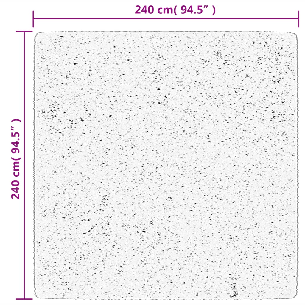 Tappeto Pelo Corto HUARTE Morbido Lavabile Antracite 240x240 cm