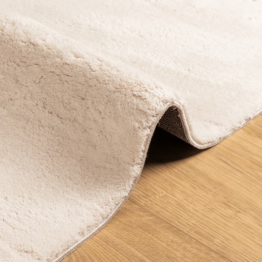 Tappeto a Pelo Corto HUARTE Morbido e Lavabile Beige 100x200 cm
