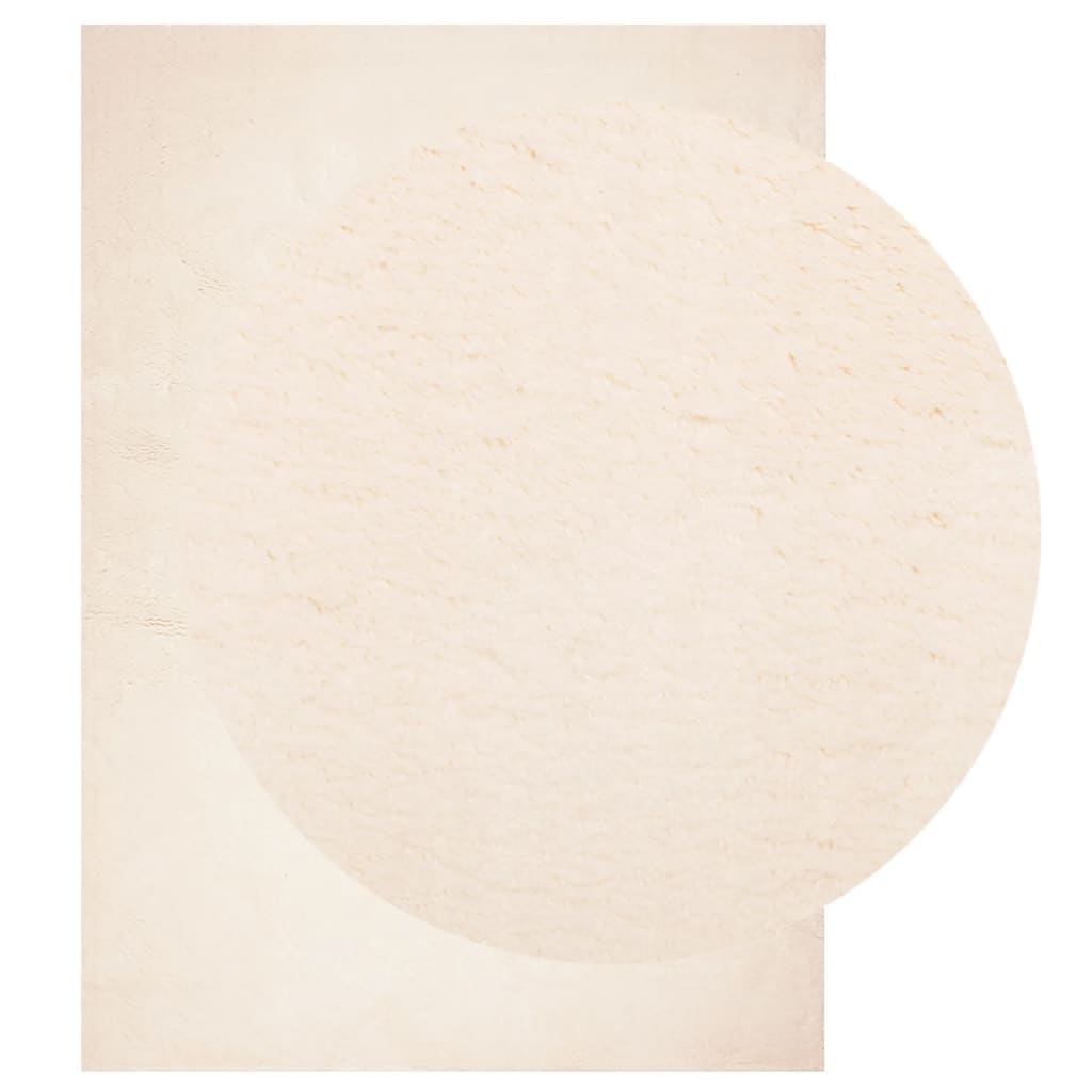 Tappeto a Pelo Corto HUARTE Morbido e Lavabile Beige 120x170 cm