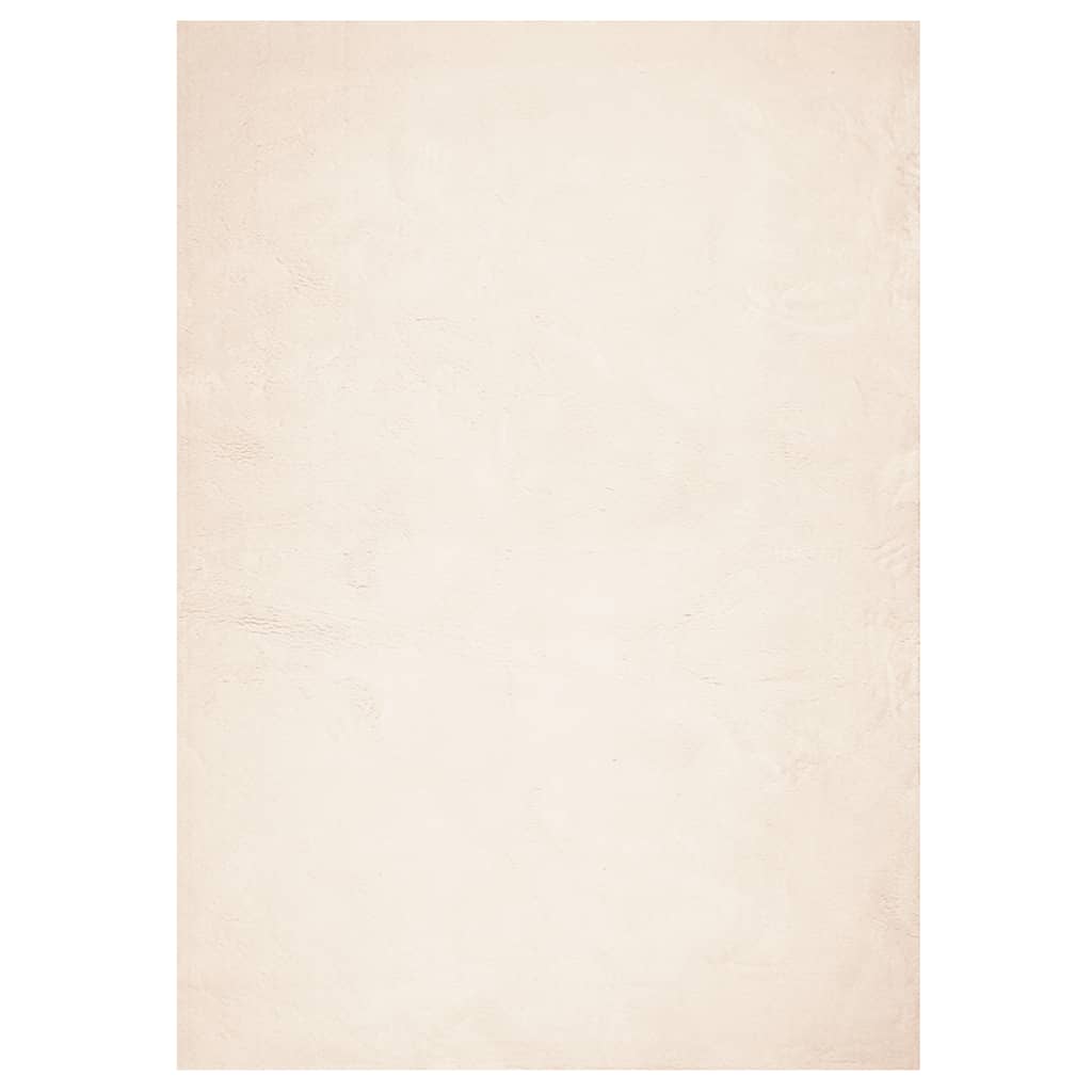 Tappeto a Pelo Corto HUARTE Morbido e Lavabile Beige 160x230 cm
