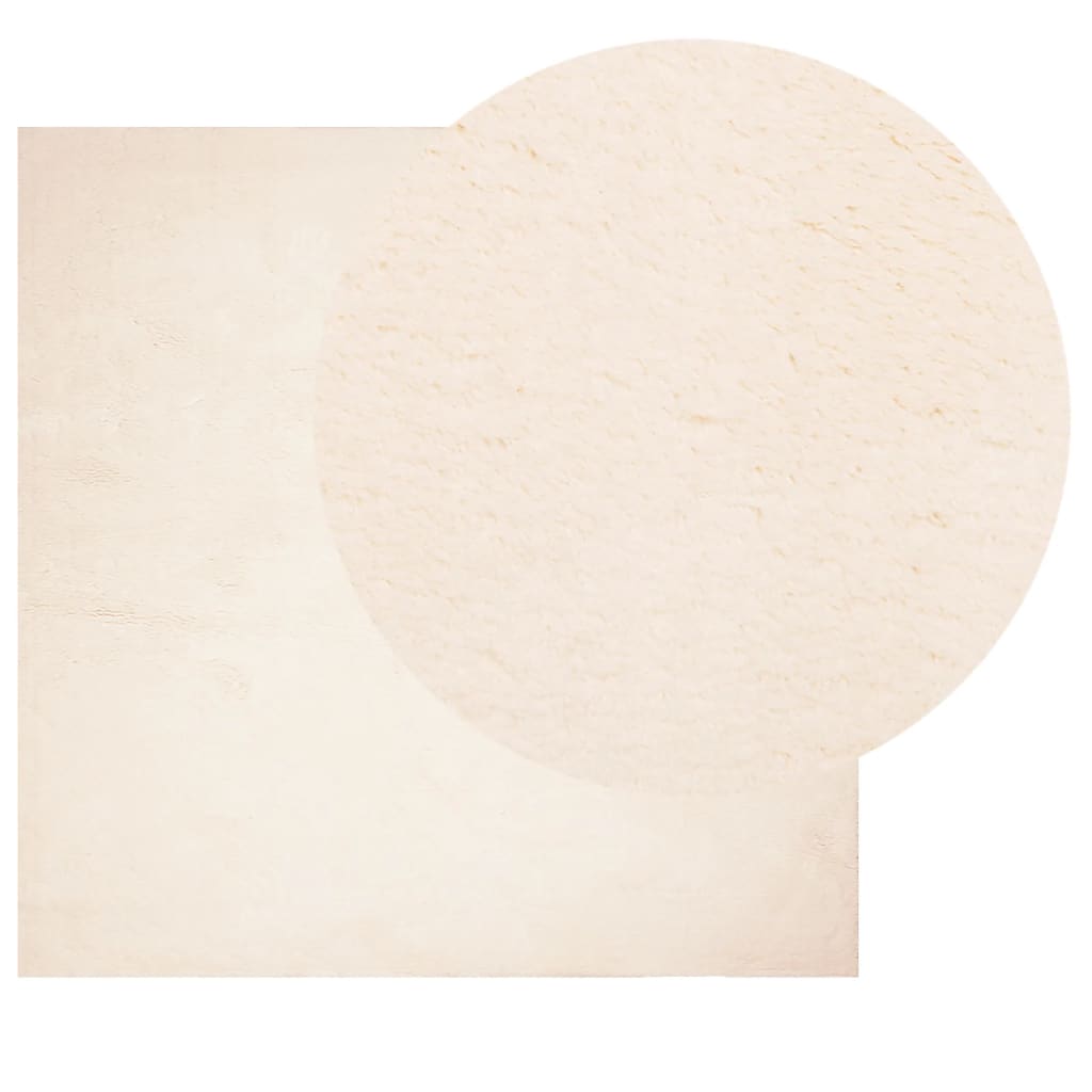 Tappeto a Pelo Corto HUARTE Morbido e Lavabile Beige 240x240 cm