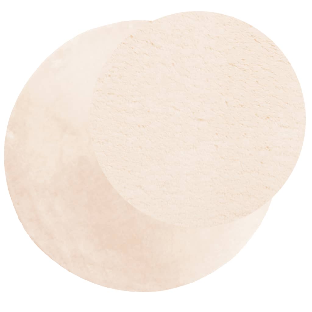 Tappeto a Pelo Corto HUARTE Morbido e Lavabile Beige Ø 200 cm