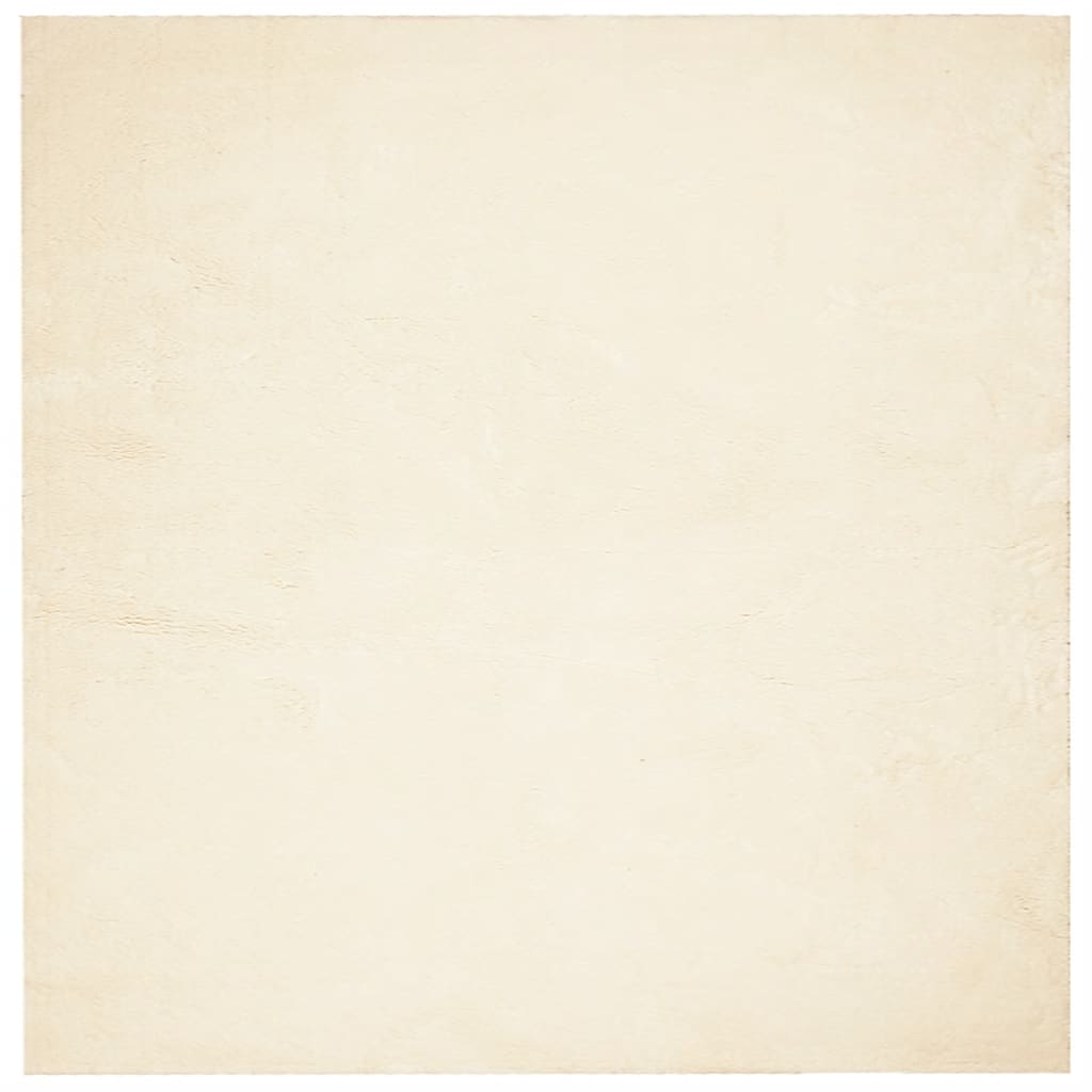 Tappeto a Pelo Corto HUARTE Morbido e Lavabile Crema 120x120 cm