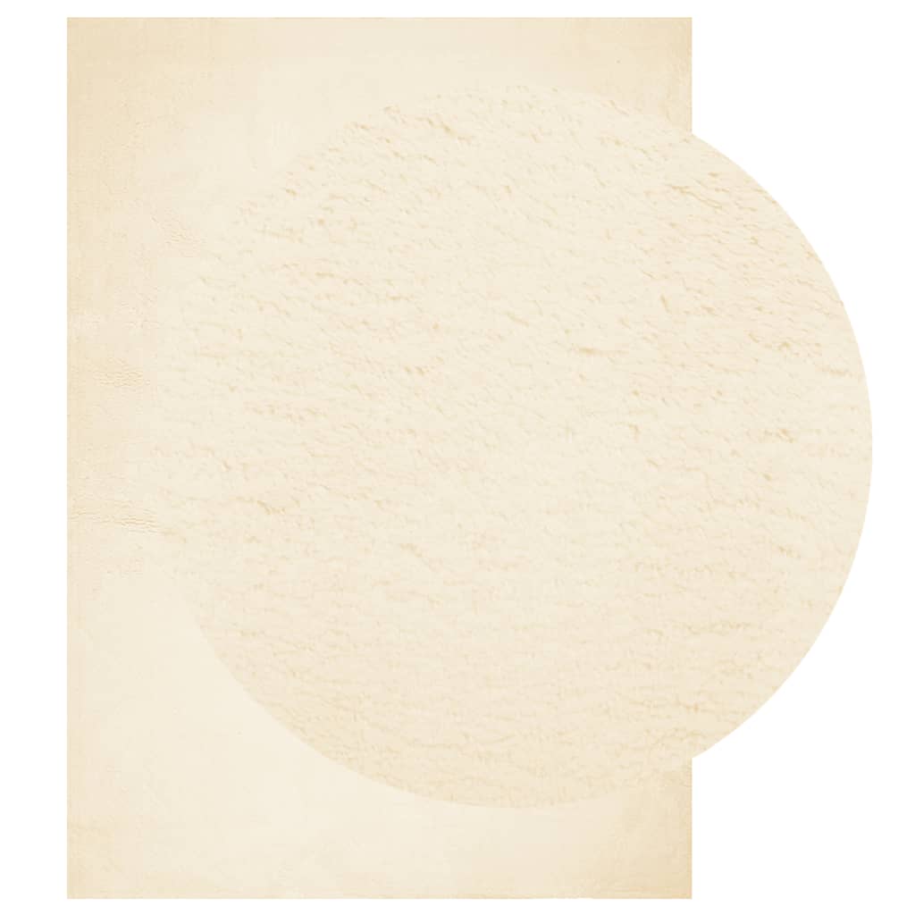 Tappeto a Pelo Corto HUARTE Morbido e Lavabile Crema 120x170 cm