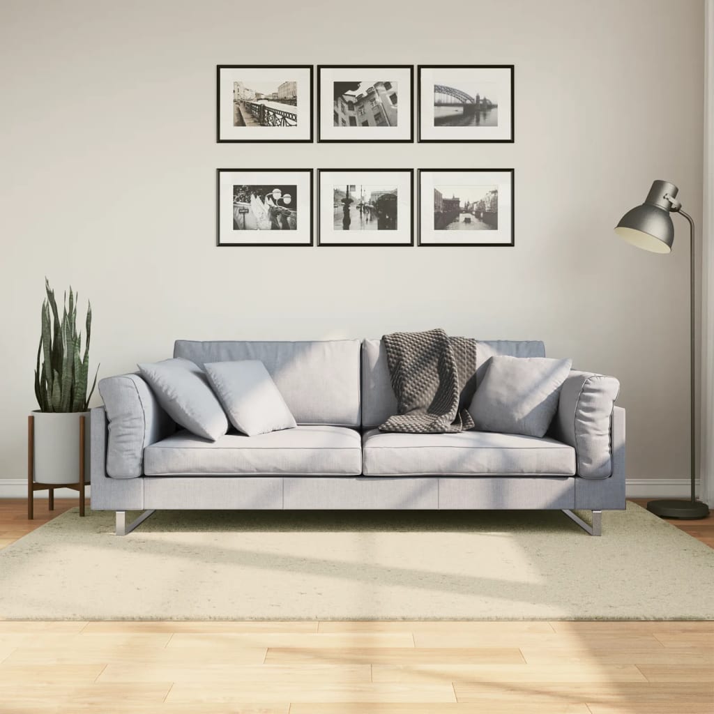 Tappeto a Pelo Corto HUARTE Morbido e Lavabile Crema 140x200 cm