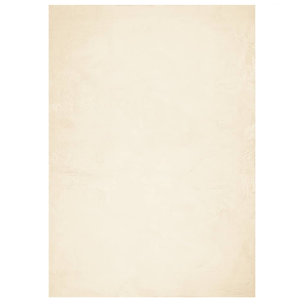 Tappeto a Pelo Corto HUARTE Morbido e Lavabile Crema 140x200 cm