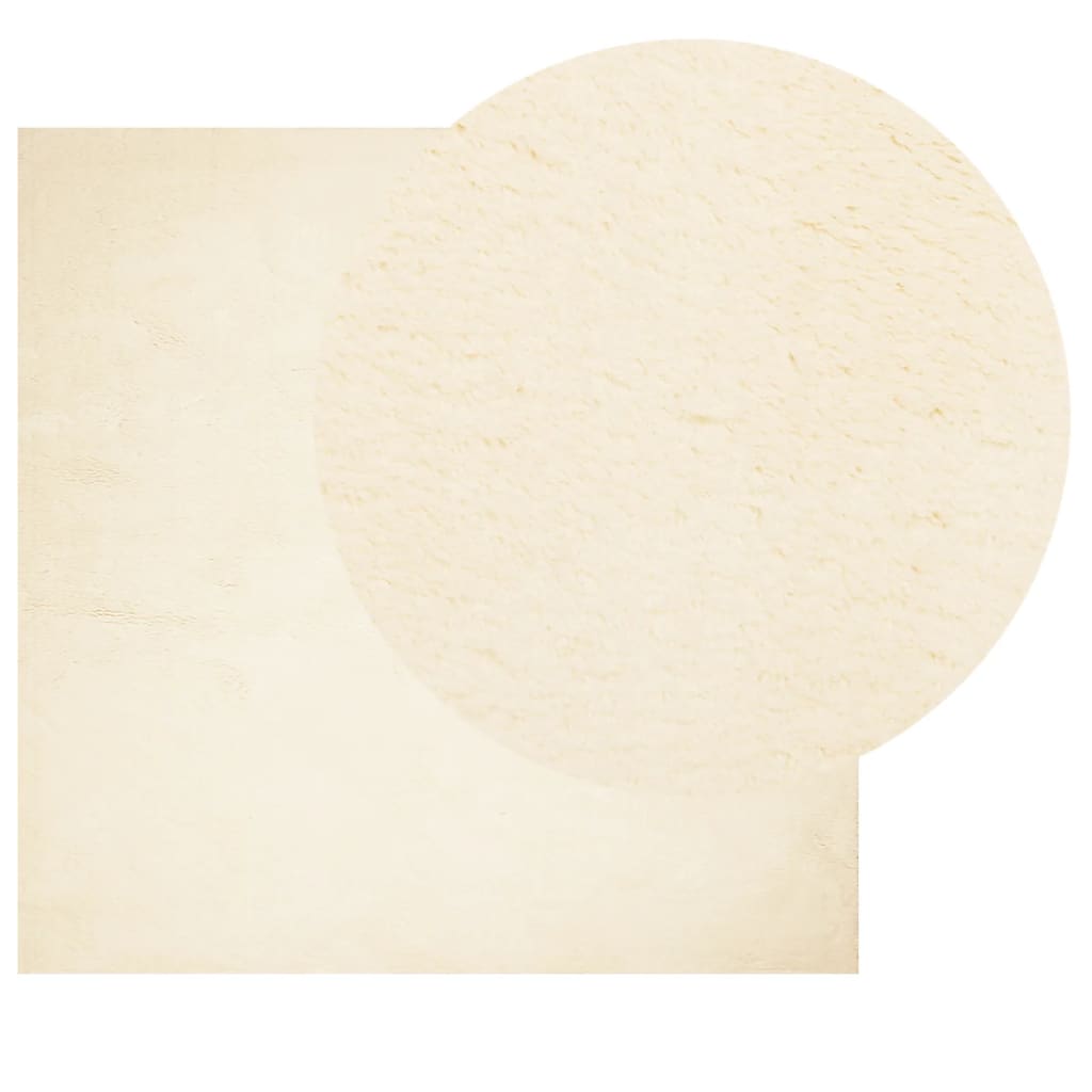 Tappeto a Pelo Corto HUARTE Morbido e Lavabile Crema 240x240 cm