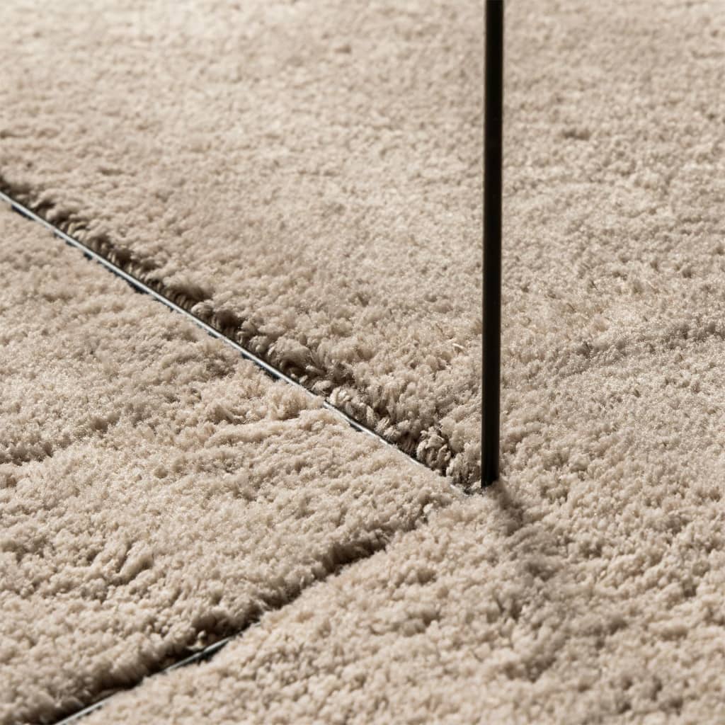 Tappeto a Pelo Corto HUARTE Morbido e Lavabile Sabbia Ø 100 cm