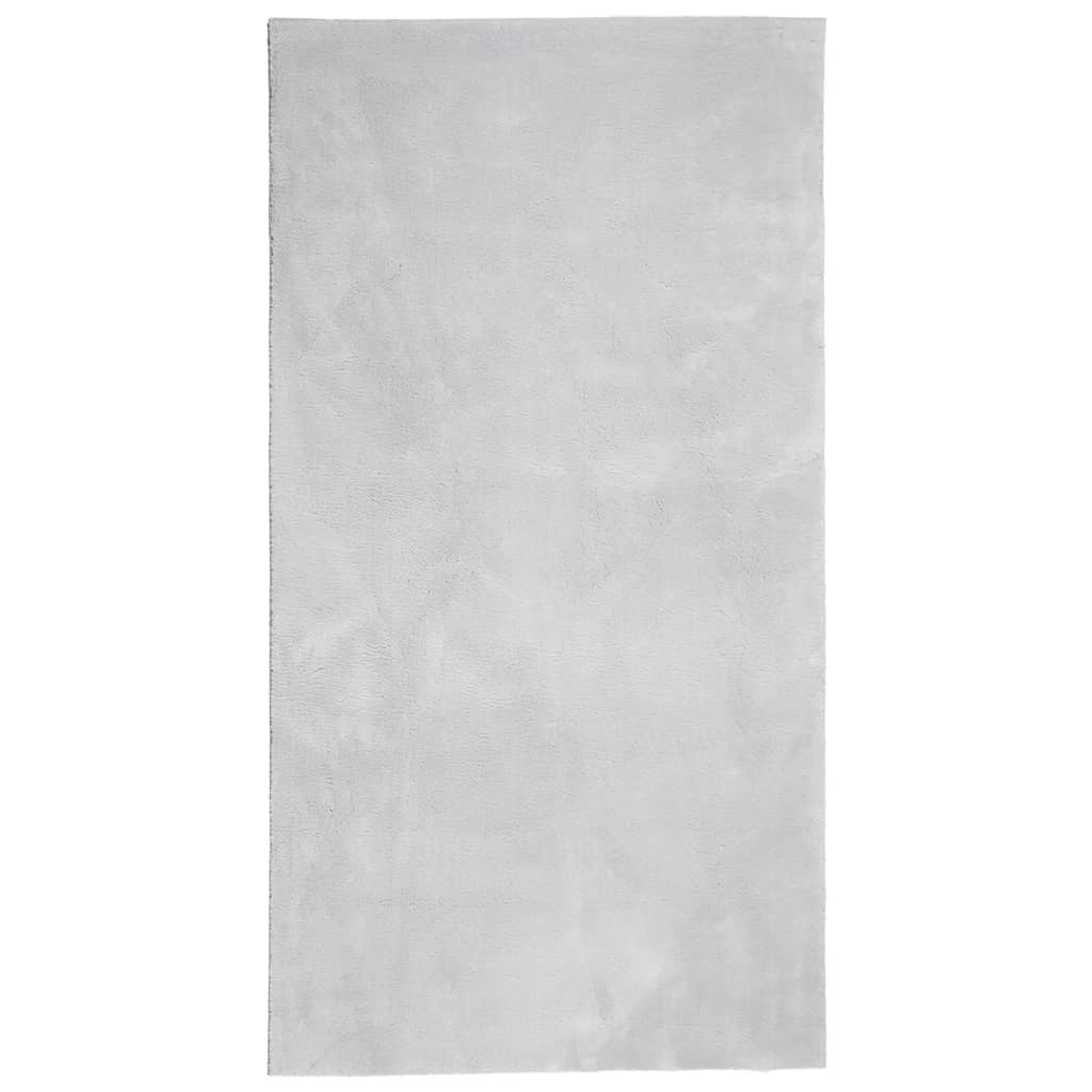 Tappeto a Pelo Corto HUARTE Morbido e Lavabile Grigio 80x150 cm