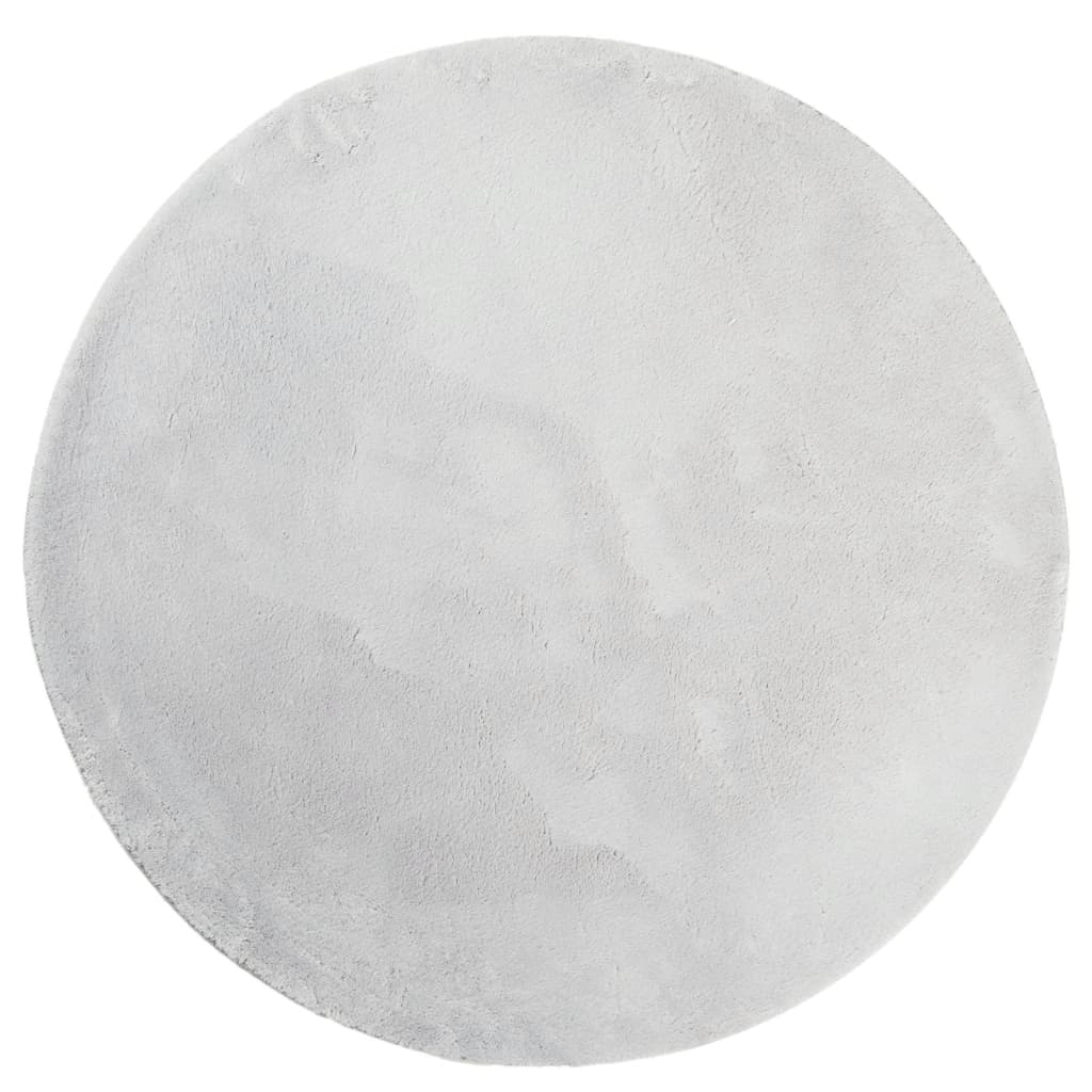 Tappeto a Pelo Corto HUARTE Morbido e Lavabile Grigio Ø 80 cm