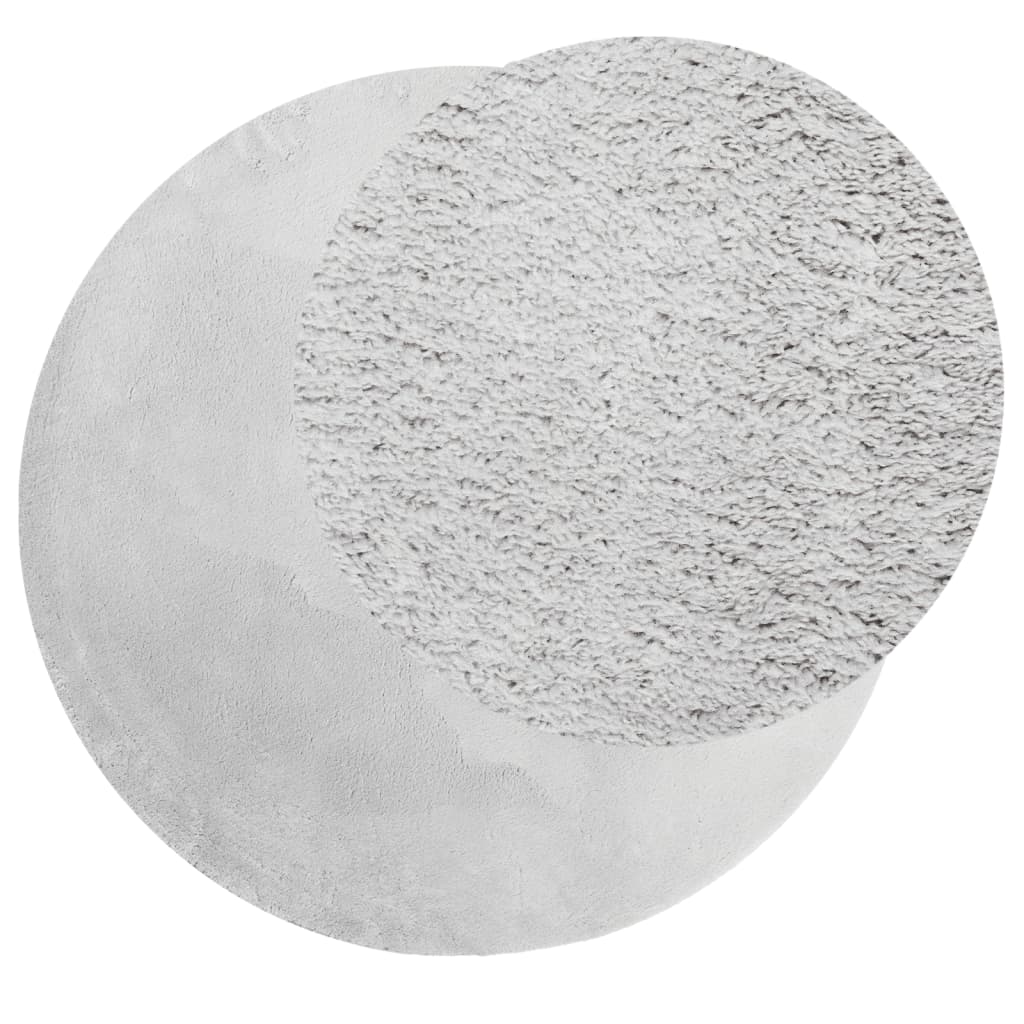 Tappeto a Pelo Corto HUARTE Morbido e Lavabile Grigio Ø 200 cm