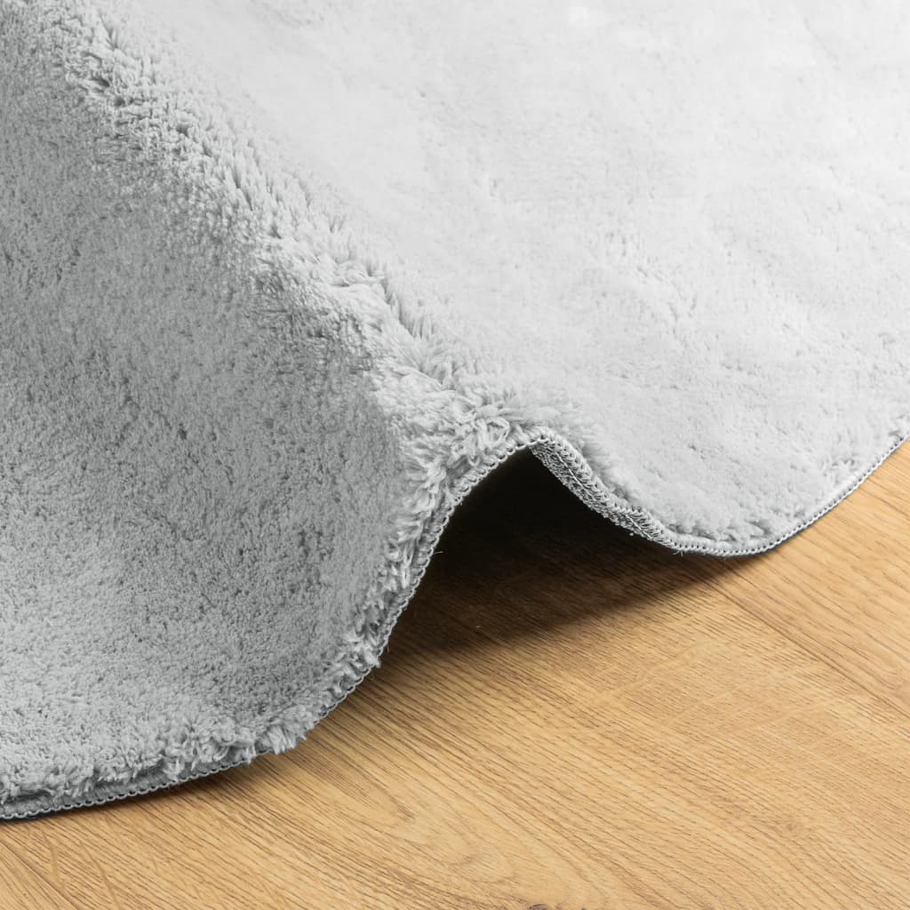 Tappeto a Pelo Corto HUARTE Morbido e Lavabile Grigio Ø 200 cm