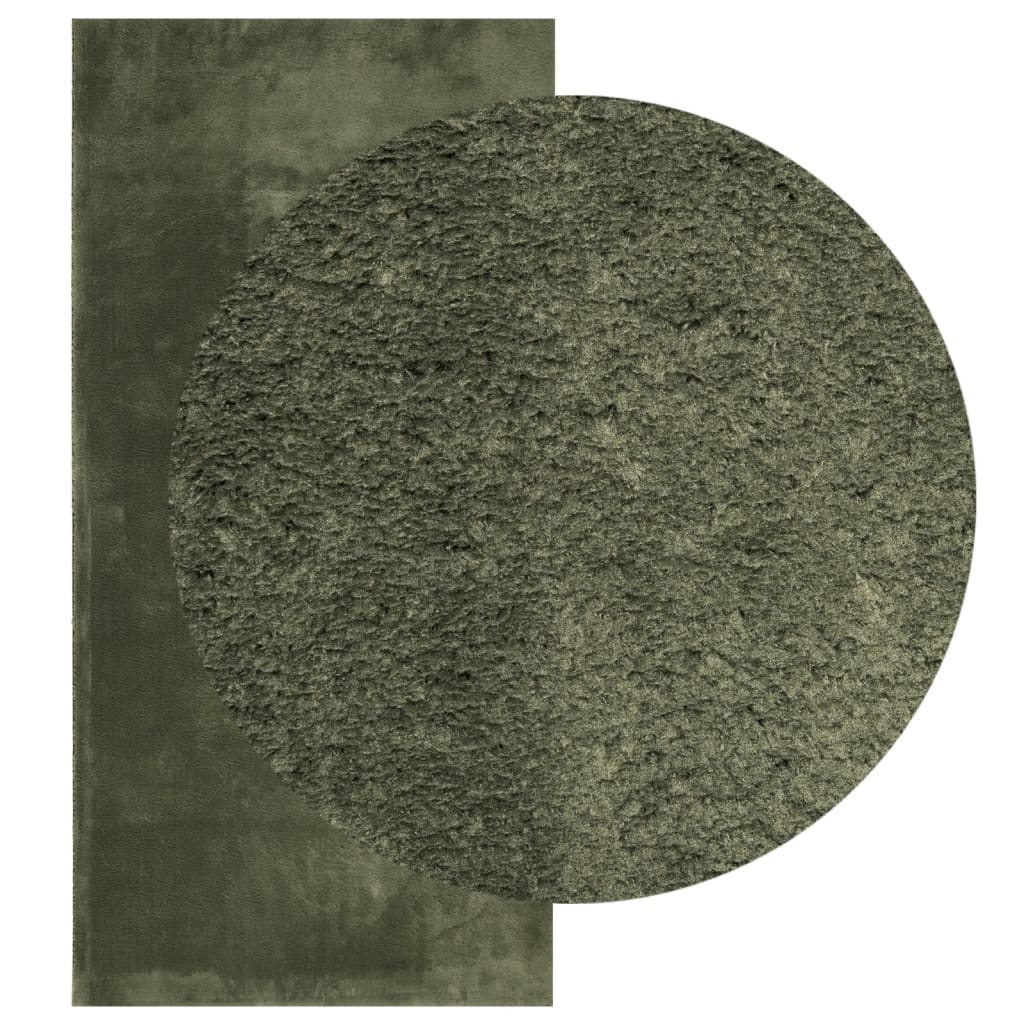 Tappeto Pelo Corto HUARTE Morbido Lavabile Verde Bosco