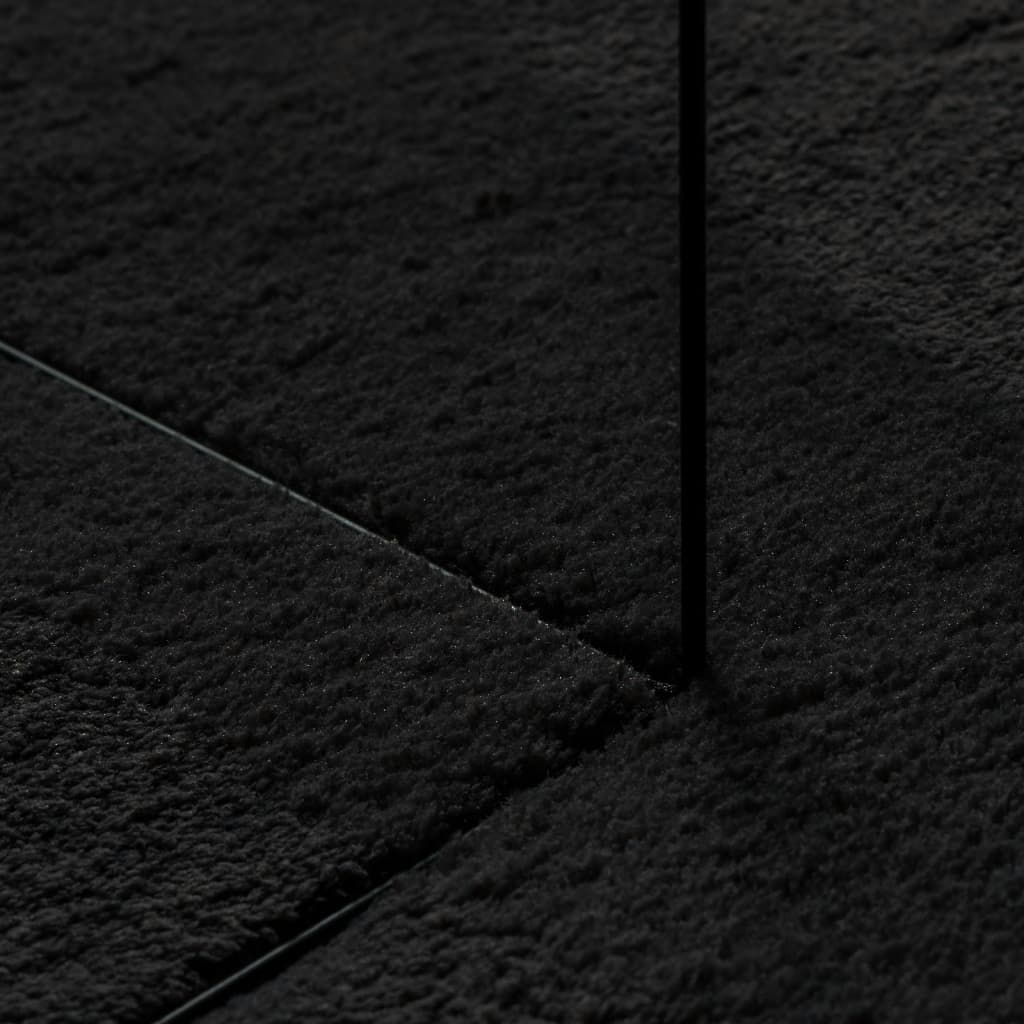Tappeto a Pelo Corto HUARTE Morbido e Lavabile Nero 80x200 cm