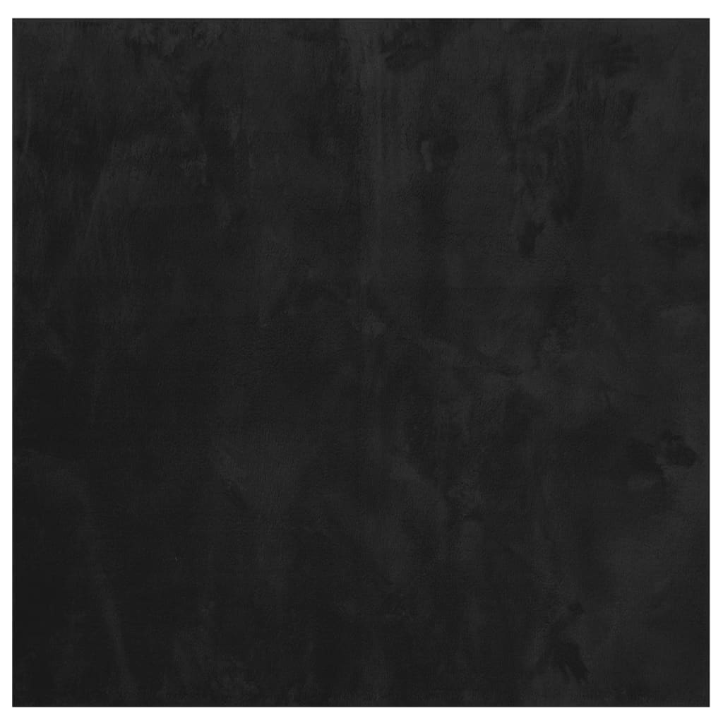 Tappeto a Pelo Corto HUARTE Morbido e Lavabile Nero 120x120cm