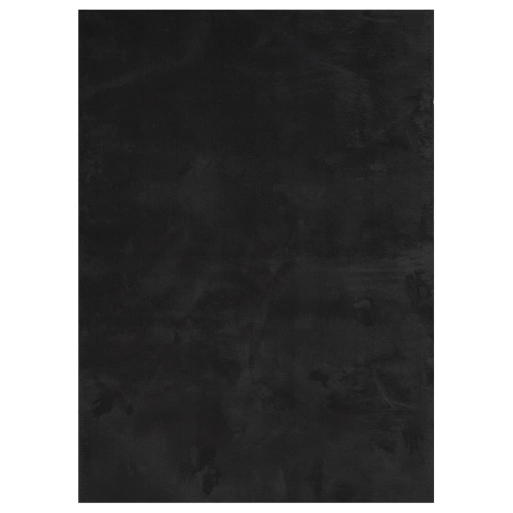 Tappeto a Pelo Corto HUARTE Morbido e Lavabile Nero 140x200cm