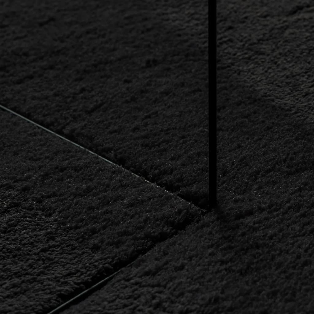 Tappeto a Pelo Corto HUARTE Morbido e Lavabile Nero 140x200cm
