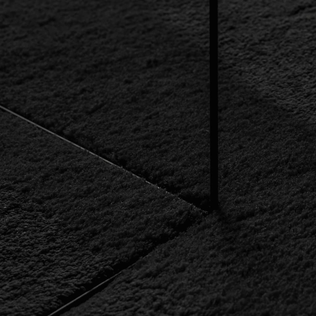 Tappeto a Pelo Corto HUARTE Morbido e Lavabile Nero 160x230cm