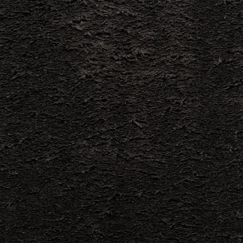 Tappeto a Pelo Corto HUARTE Morbido e Lavabile Nero 160x230cm