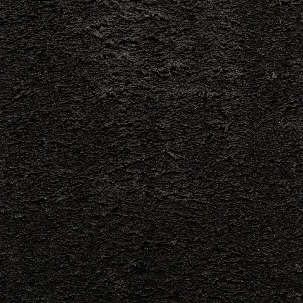 Tappeto a Pelo Corto HUARTE Morbido e Lavabile Nero 240x240cm