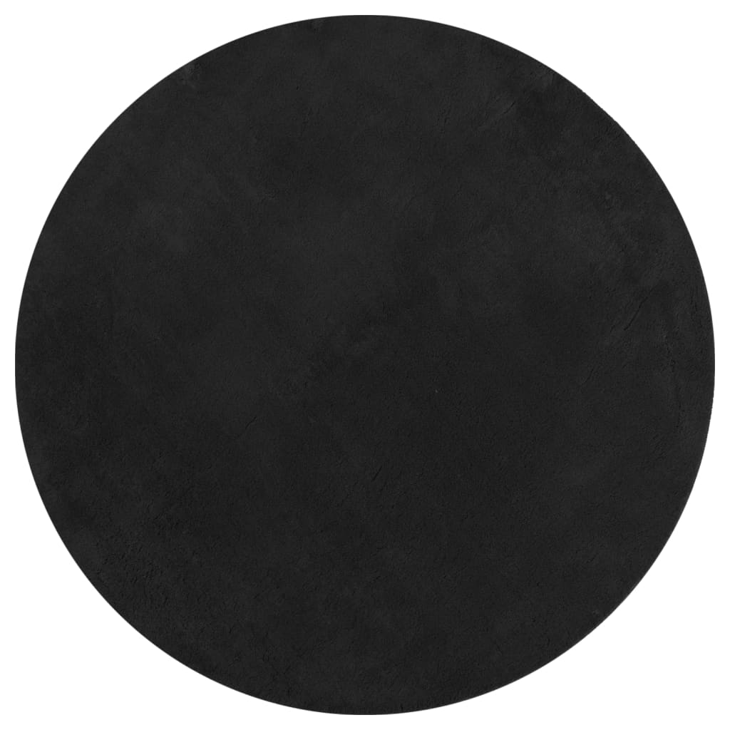 Tappeto a Pelo Corto HUARTE Morbido e Lavabile Nero Ø 160 cm