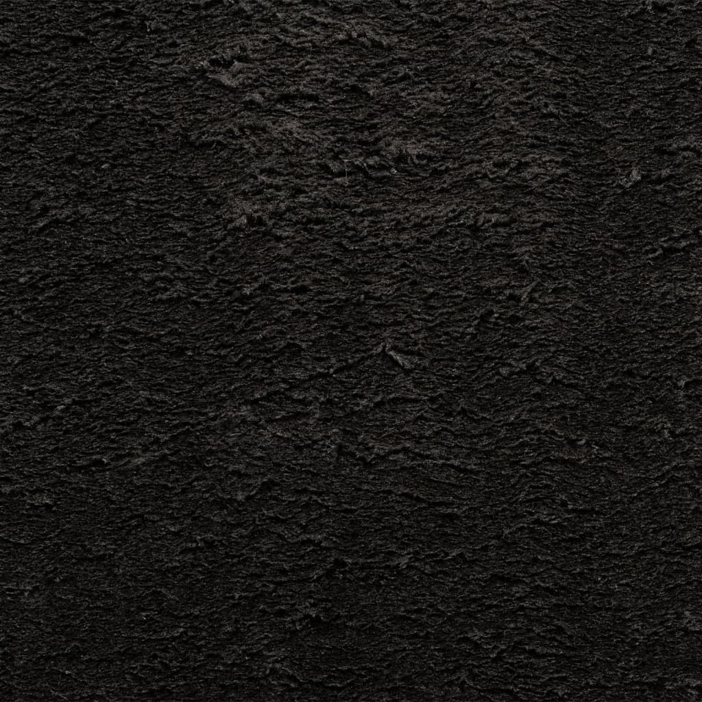 Tappeto a Pelo Corto HUARTE Morbido e Lavabile Nero Ø 160 cm