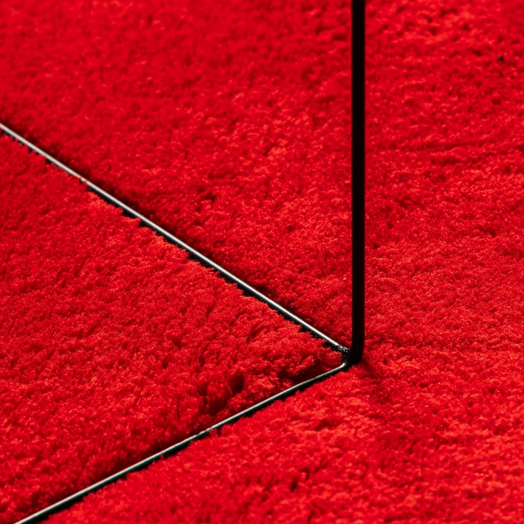 Tappeto a Pelo Corto HUARTE Morbido e Lavabile Rosso 120x170cm