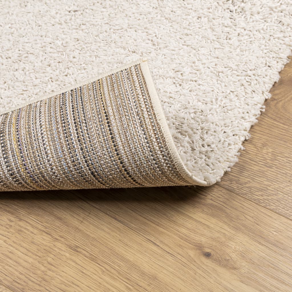 Tappeto Shaggy PAMPLONA a Pelo Lungo Moderno Crema 60x110 cm