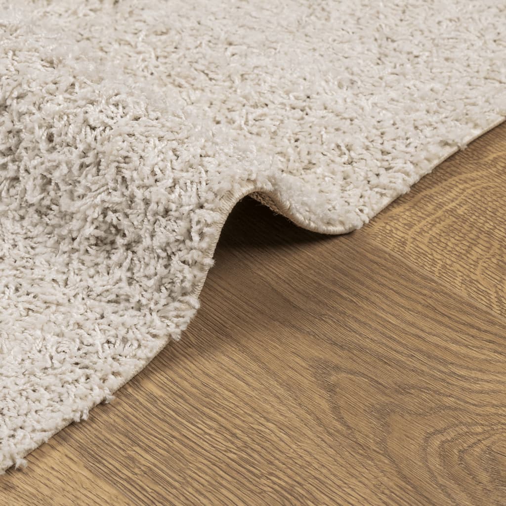 Tappeto Shaggy PAMPLONA a Pelo Lungo Moderno Crema 60x110 cm