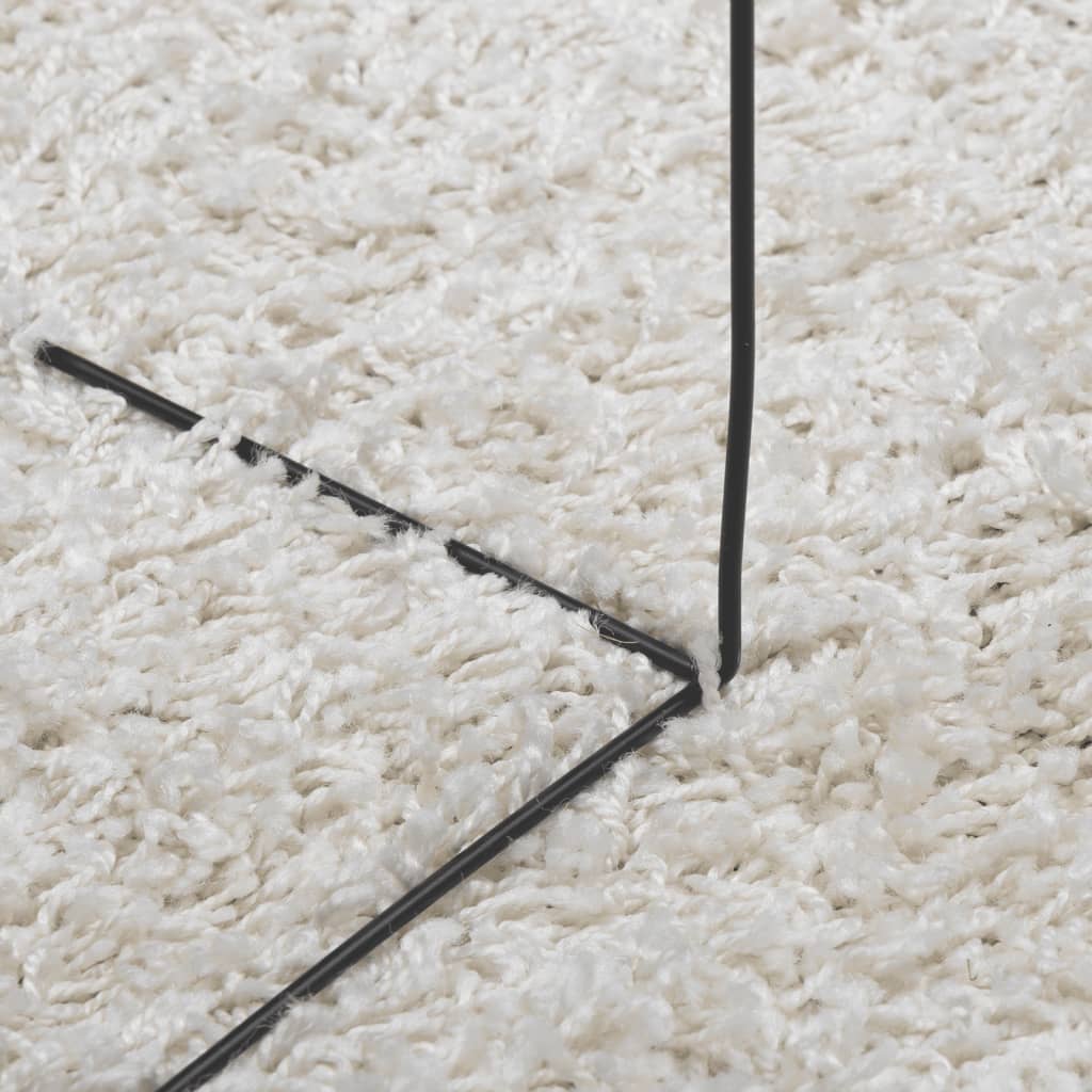 Tappeto Shaggy PAMPLONA a Pelo Lungo Moderno Crema 60x110 cm
