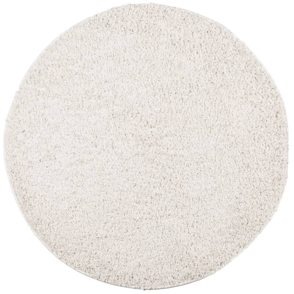 Tappeto Shaggy PAMPLONA a Pelo Lungo Moderno Crema Ø 200 cm