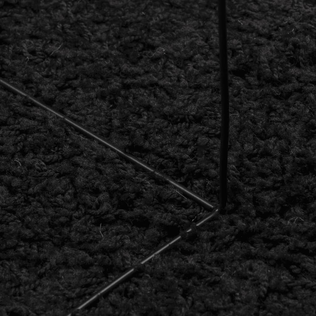 Tappeto Shaggy PAMPLONA a Pelo Lungo Moderno Nero 120x170 cm