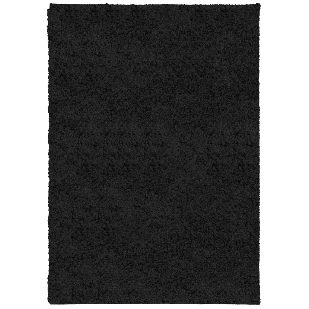 Tappeto Shaggy PAMPLONA a Pelo Lungo Moderno Nero 160x230 cm