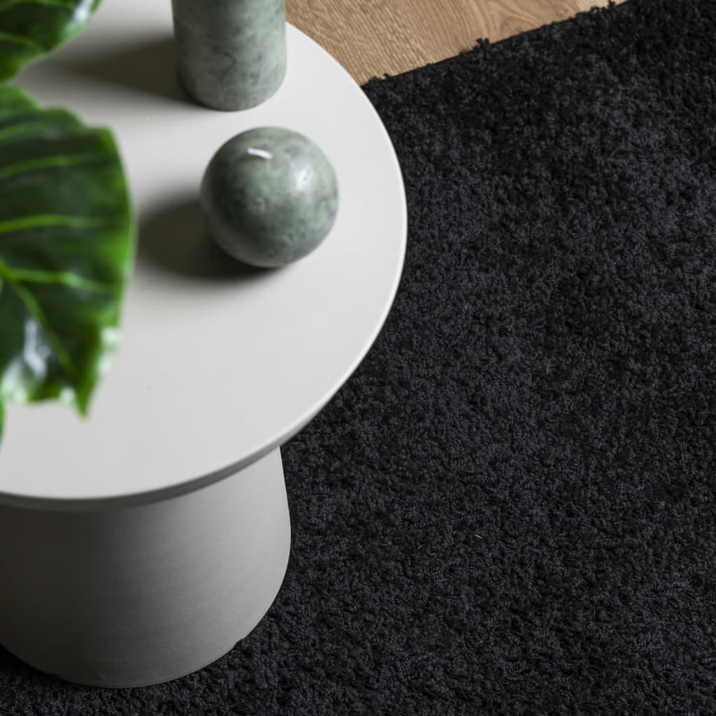 Tappeto Shaggy PAMPLONA a Pelo Lungo Moderno Nero 160x230 cm
