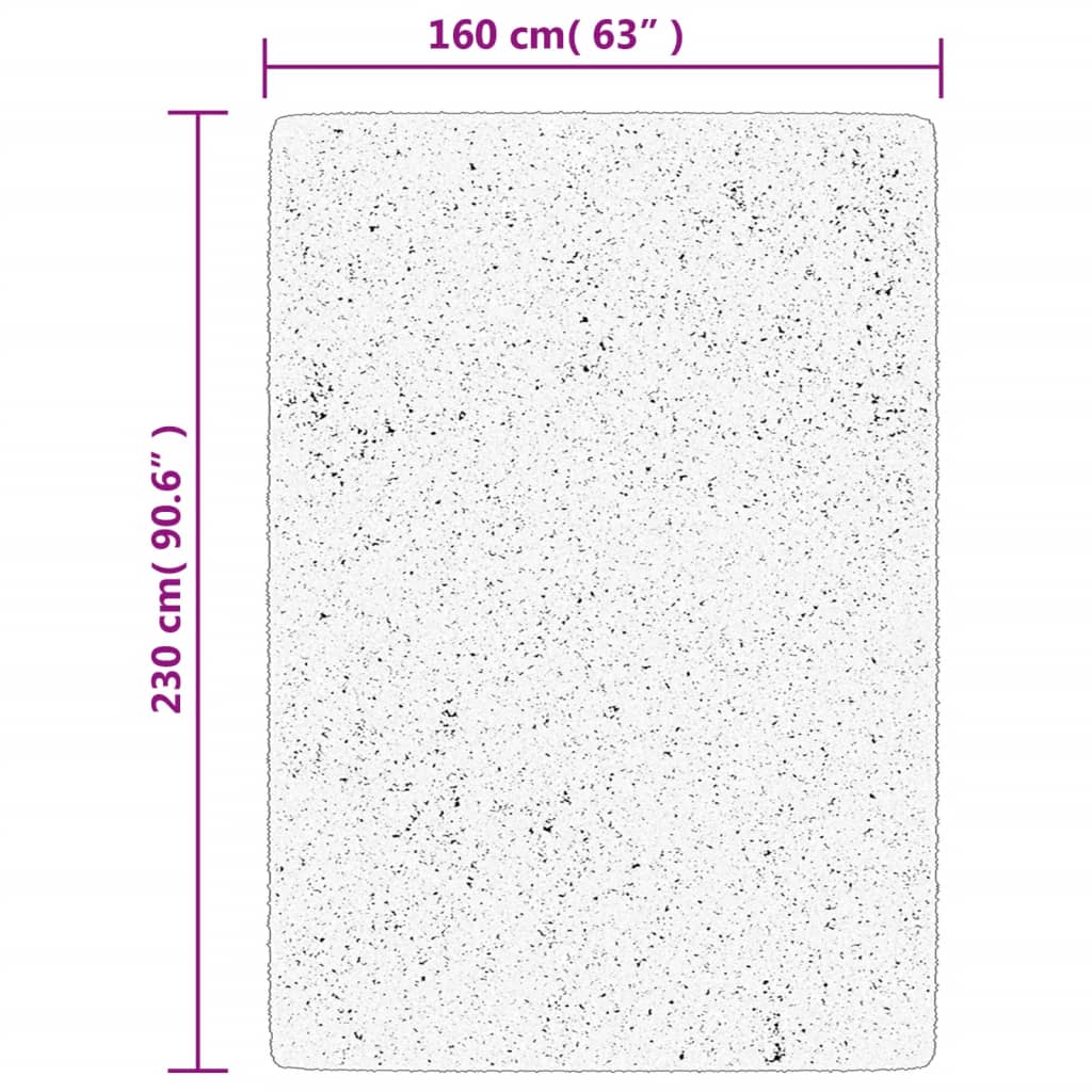 Tappeto Shaggy PAMPLONA a Pelo Lungo Moderno Nero 160x230 cm