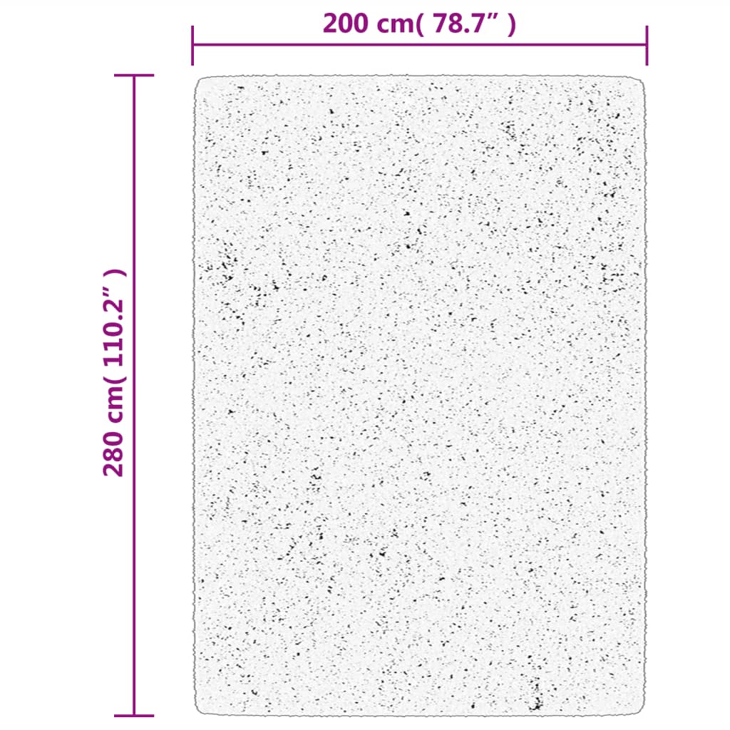 Tappeto Shaggy PAMPLONA a Pelo Lungo Nero e Crema 200x280 cm