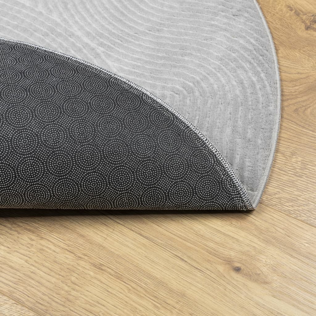 Tappeto IZA a Pelo Corto con Aspetto Scandinavo Grigio Ø 80 cm