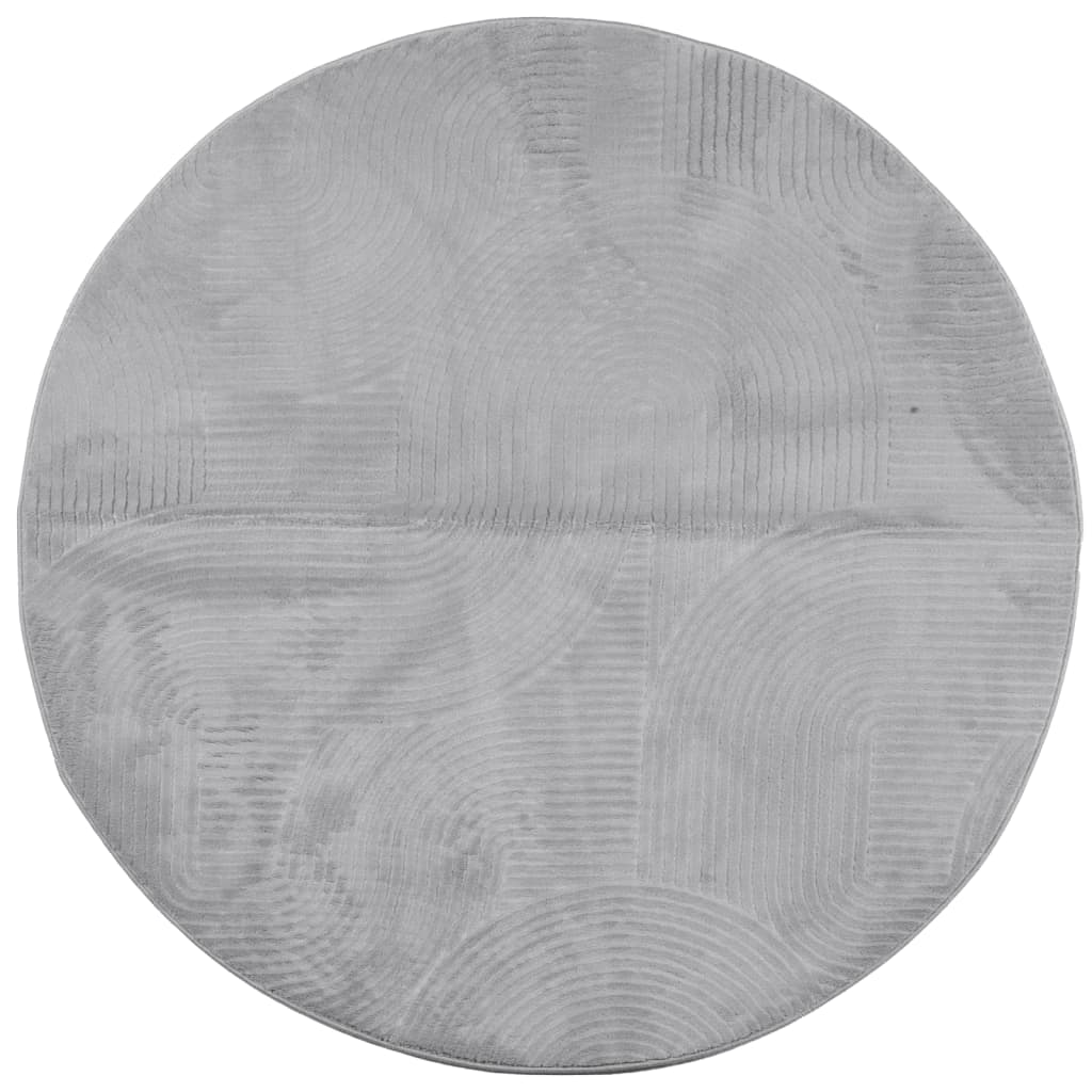 Tappeto IZA a Pelo Corto con Aspetto Scandinavo Grigio Ø 160 cm