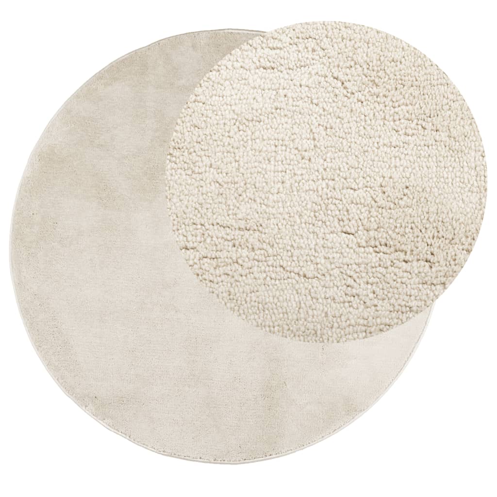 Tappeto OVIEDO a Pelo Corto Beige Ø 240 cm